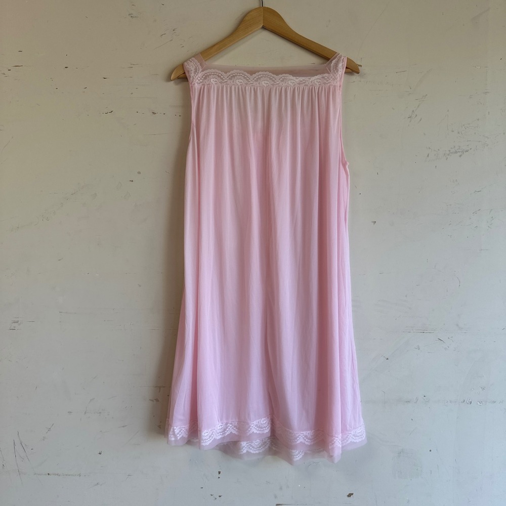 Vintage 60s pink chiffon peignoir matching set - Picture 4 of 6